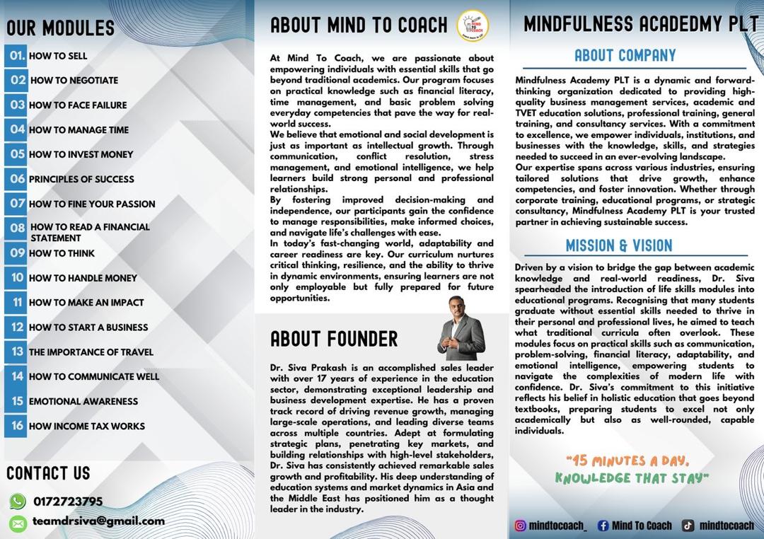 Mind To Coach Professional Life Skills Training